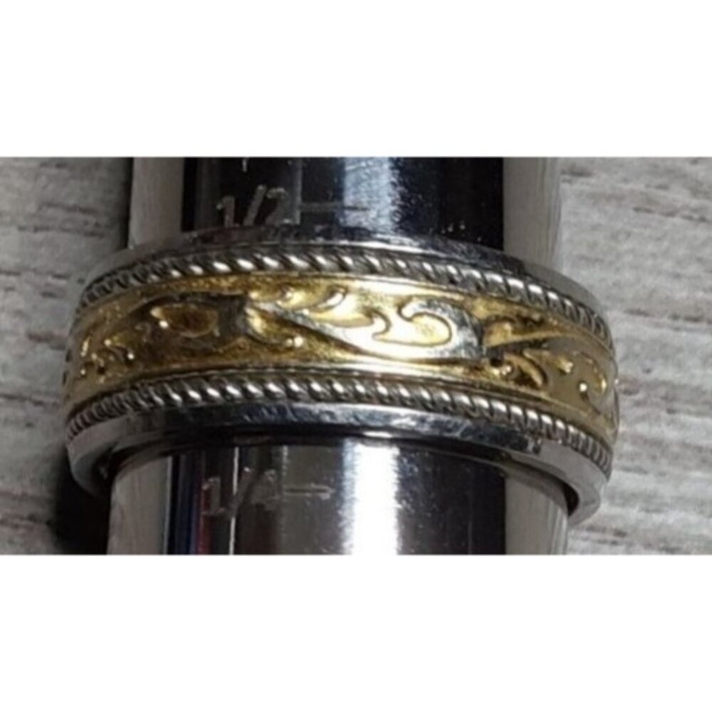 Men fashion Celtic style ring, gold tone over silver tone, size 9